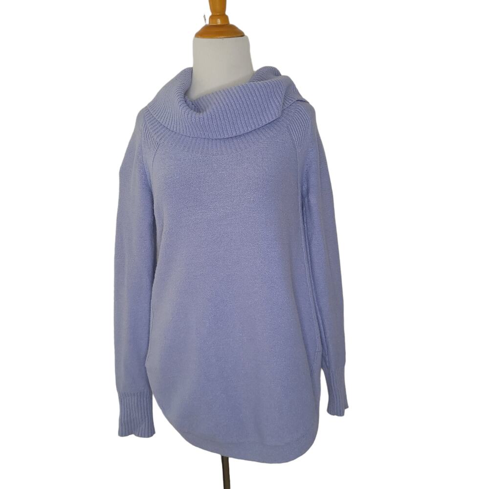 Anthropologie Moth Brenta Sweater Cowl Neck Purple Split Round Hem Women XS